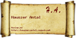 Hauszer Antal névjegykártya